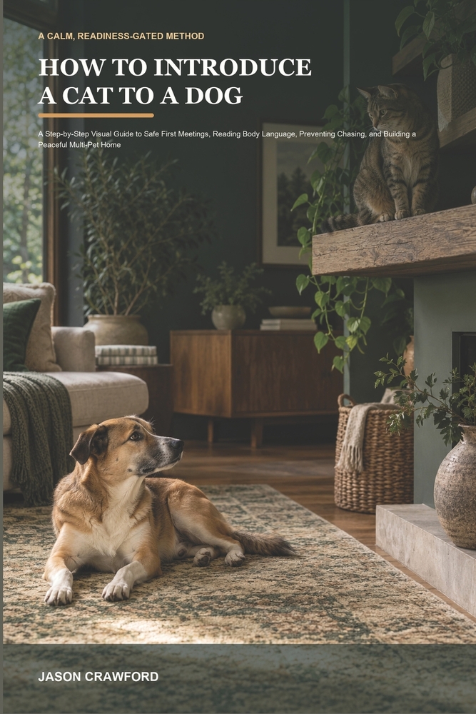 How to Introduce a Cat to a Dog: A Step-by-Step Visual Guide to Safe First Meetings, Reading Body Language, Preventing Chasing, and Building a Peacefu cover