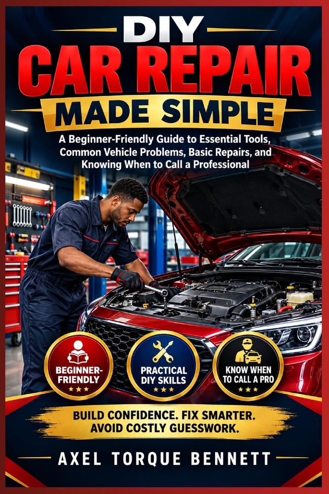 DIY Car Repair Made Simple: A Beginner-Friendly Guide to Essential Tools, Common Vehicle Problems, Basic Repairs, and Knowing When to Call a Professio cover