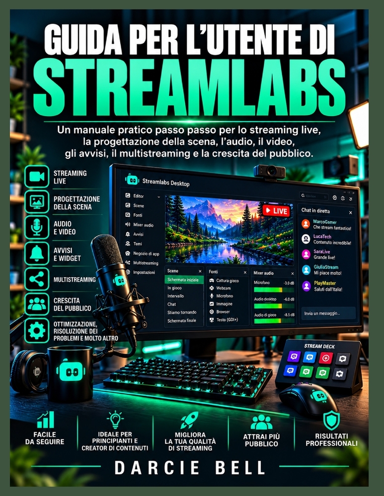 Guida per l'utente di Streamlabs: Un manuale pratico passo passo per lo streaming live, la progettazione della scena, l'audio, il video, gli avvisi, i cover