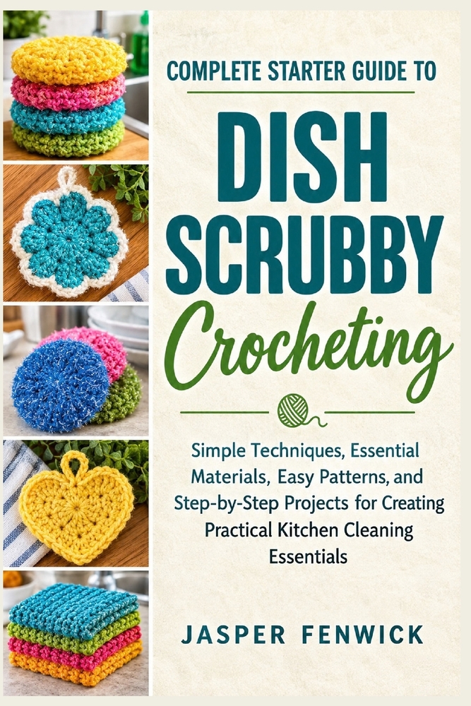 Complete Starter Guide to Dish Scrubby Crocheting: Simple Techniques, Essential Materials, Easy Patterns, and Step-by-Step Projects for Creating Pract cover