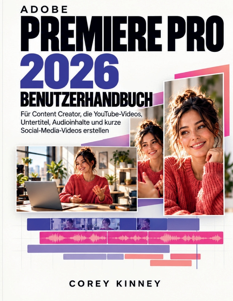 Adobe Premiere Pro 2026 Benutzerhandbuch: Für Content Creator, die YouTube-Videos, Untertitel, Audioinhalte und kurze Social-Media-Videos erstellen cover
