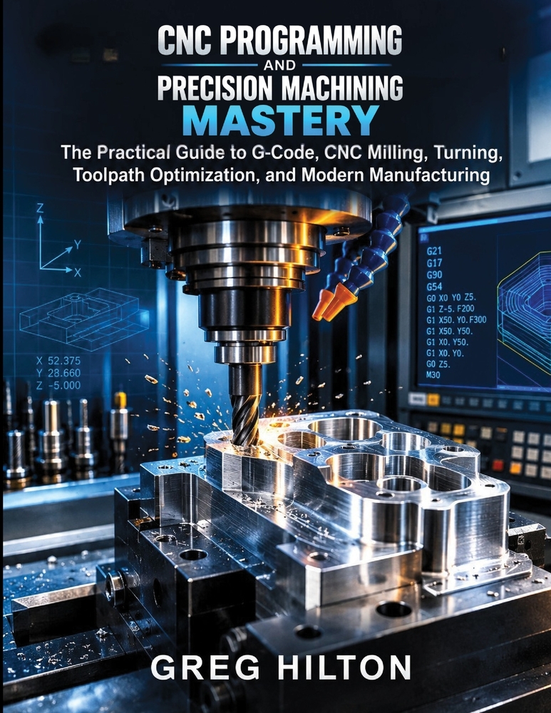 CNC Programming and Precision Machining Mastery: The Practical Guide to G-Code, CNC Milling, Turning, Toolpath Optimization, and Modern Manufacturing cover