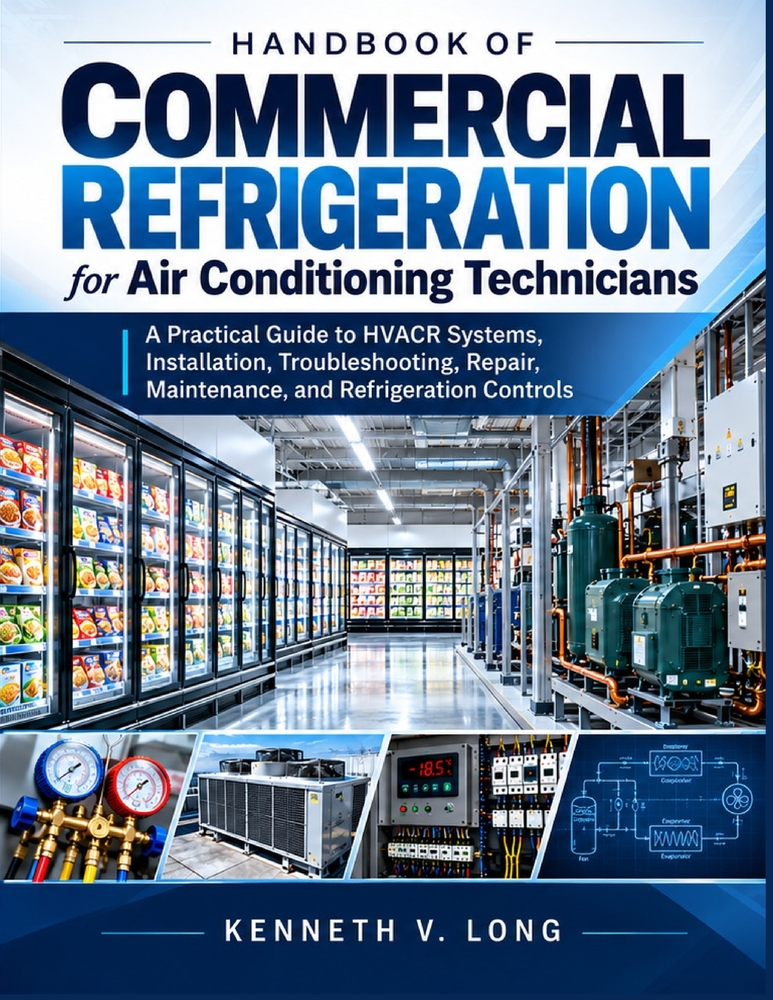 Handbook of Commercial Refrigeration for Air Conditioning Technicians: A Practical Guide to HVACR Systems, Installation, Troubleshooting, Repair, Main cover