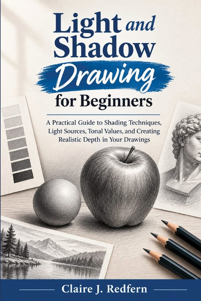 Light and Shadow Drawing for Beginners: A Practical Guide to Shading Techniques, Light Sources, Tonal Values, and Creating Realistic Depth in Your Dra cover