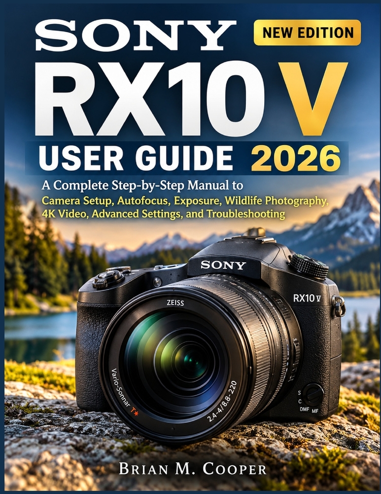 Sony Rx10 V User Guide 2026: A Complete Step-by-Step manual to Camera Setup, Autofocus, Exposure, Wildlife Photography, 4K Video, Advanced Settings, a cover