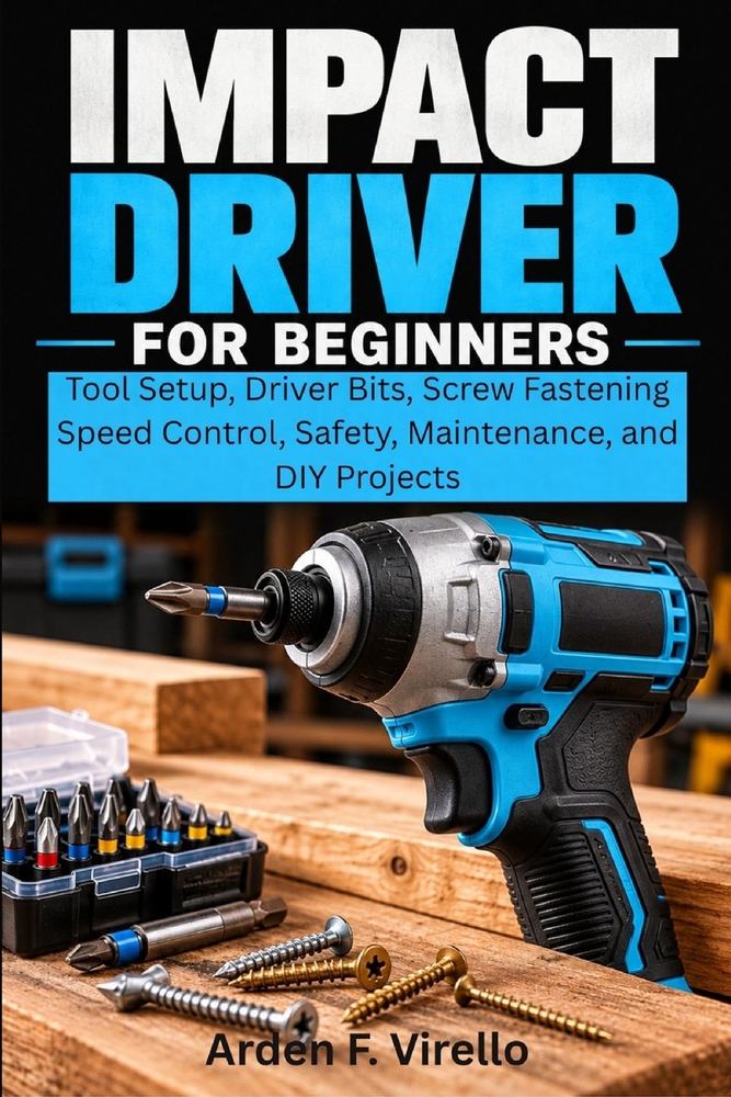 Impact Driver Essentials for Beginners: Tool Setup, Driver Bits, Screw Fastening, Speed Control, Safety, Maintenance, and DIY Projects cover