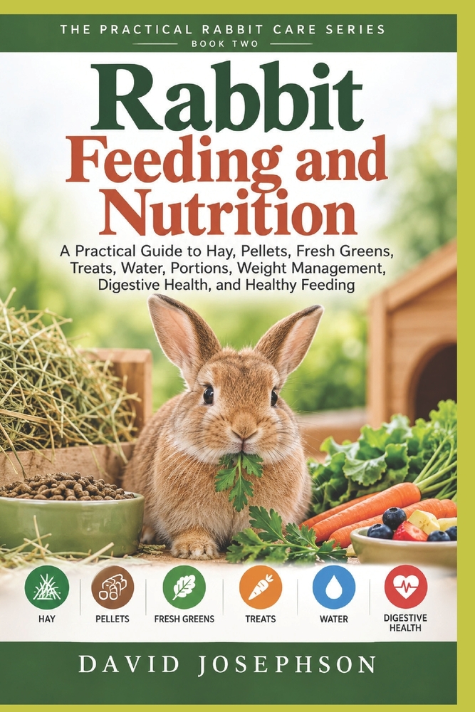 Rabbit Feeding and Nutrition: A Practical Guide to Hay, Pellets, Fresh Greens, Treats, Water, Portions, Weight Management, Digestive Health, and Healt cover