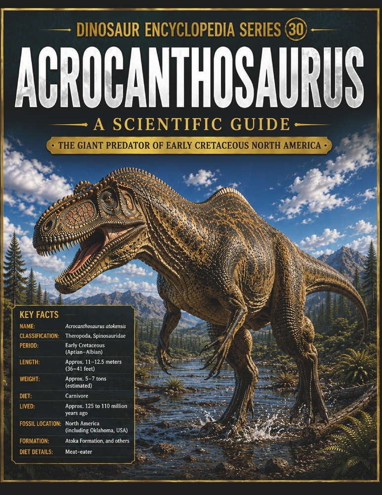Dinosaur Encyclopedia Series Vol.30 Acrocanthosaurus Encyclopedia: Exploring a Giant Early Cretaceous Predator Through Fossil Evidence cover