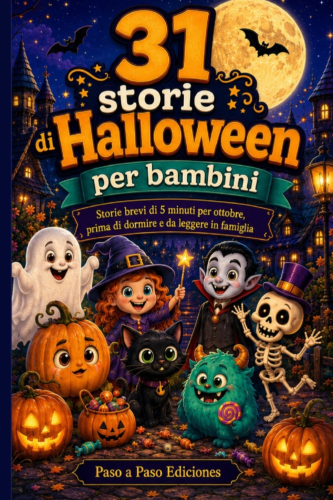 31 storie di Halloween per bambini: Storie brevi di 5 minuti per ottobre, prima di dormire e da leggere in famiglia cover