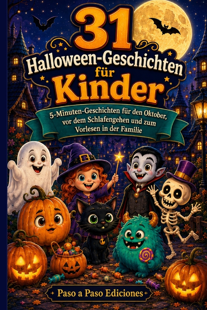 31 Halloween-Geschichten für Kinder: 5-Minuten-Geschichten für den Oktober, vor dem Schlafengehen und zum Vorlesen in der Familie cover