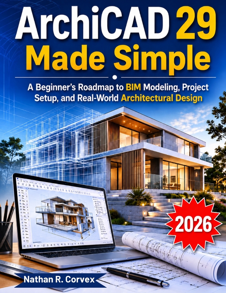 ArchiCAD 29 Made Simple: A Beginner's Roadmap to BIM Modeling, Project Setup, and Real-World Architectural Design cover