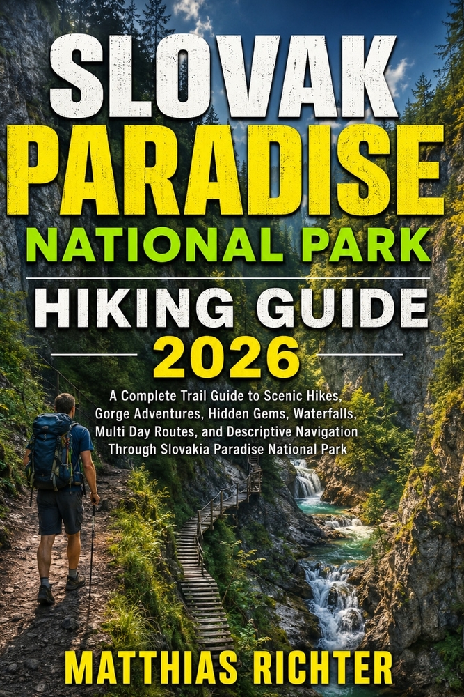 Slovak Paradise National Park Hiking Guide 2026: A Complete Trail Guide to Scenic Hikes, Gorge Adventures, Hidden Gems, Waterfalls, Multi Day Routes, cover
