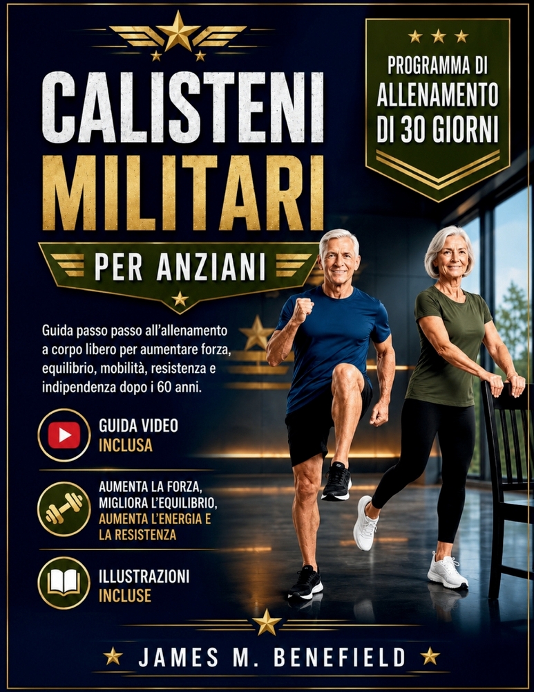 Calisteni Militari Per Anziani: Guida passo passo all'allenamento a corpo libero per aumentare forza, equilibrio, mobilità, resistenza e indipendenza cover