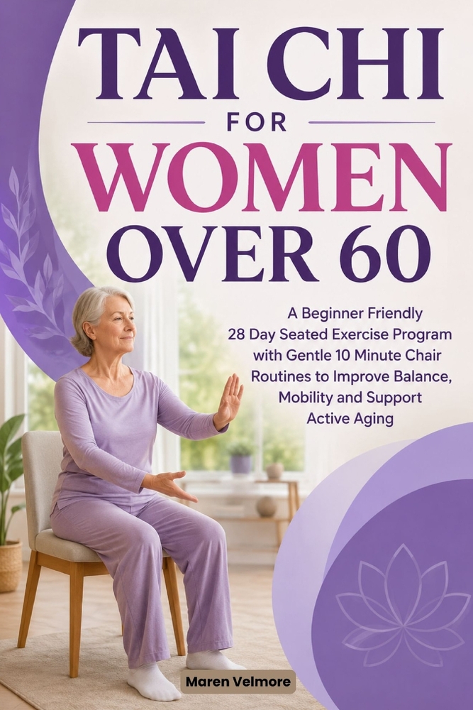 Tai CHI for Women Over 60: A Beginner Friendly 28 Day Seated Exercise Program with Gentle 10 Minute Chair Routines to Improve Balance, Mobility and Su cover