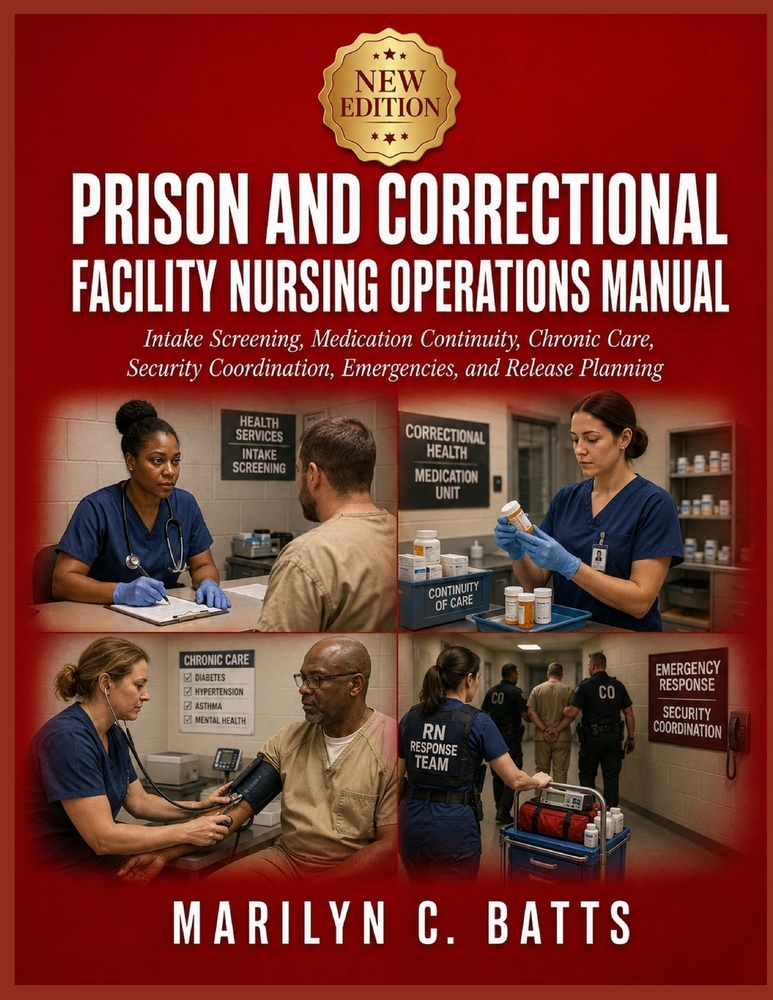 Prison and Correctional Facility Nursing Operations Manual: Intake Screening, Medication Continuity, Chronic Care, Security Coordination, Emergencies, cover
