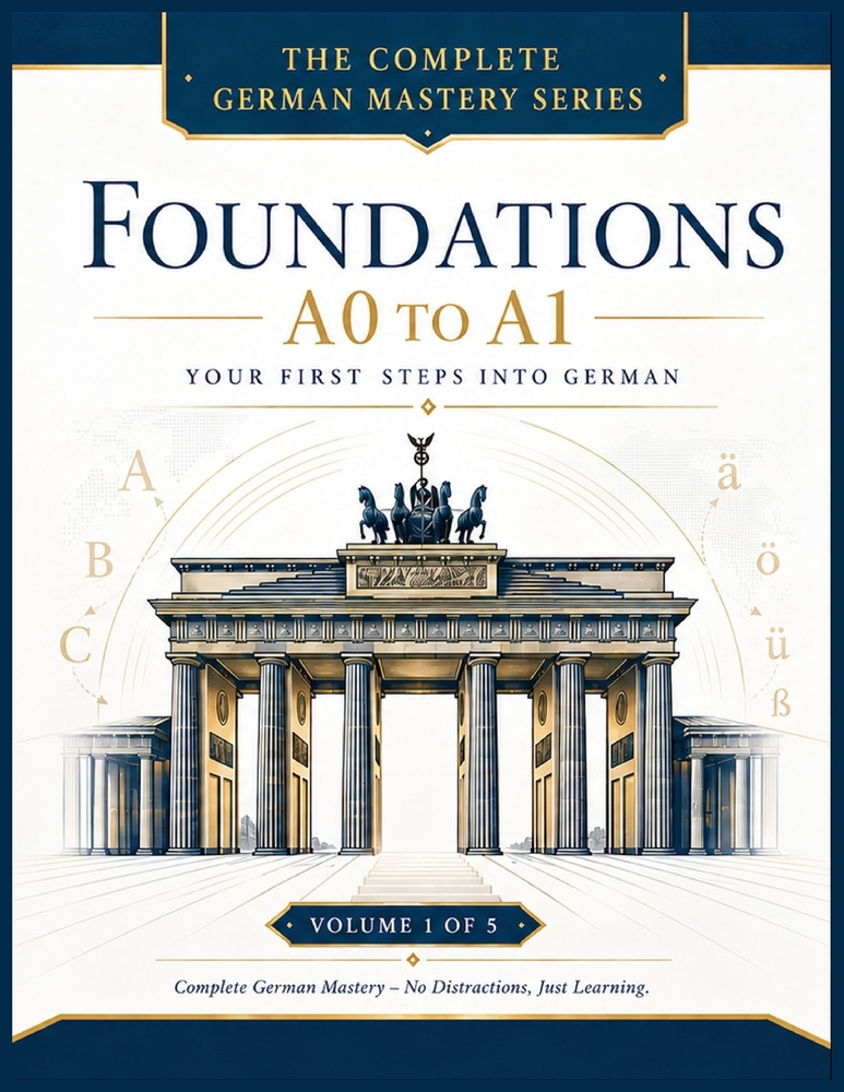 FOUNDATIONS - A0 to A1: Your First Steps into German: A Complete Beginner's Course for Adults with Alphabet, Pronunciation, Vocabulary, Grammar, Dialo cover
