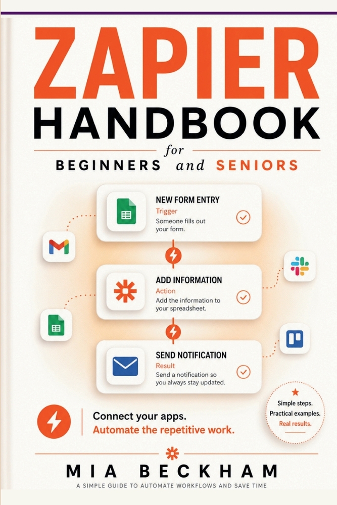 Updated Zapier Handbook for Beginners and Seniors: A Simple Guide to Automating Repetitive Work, Connecting Apps, and Saving Time cover