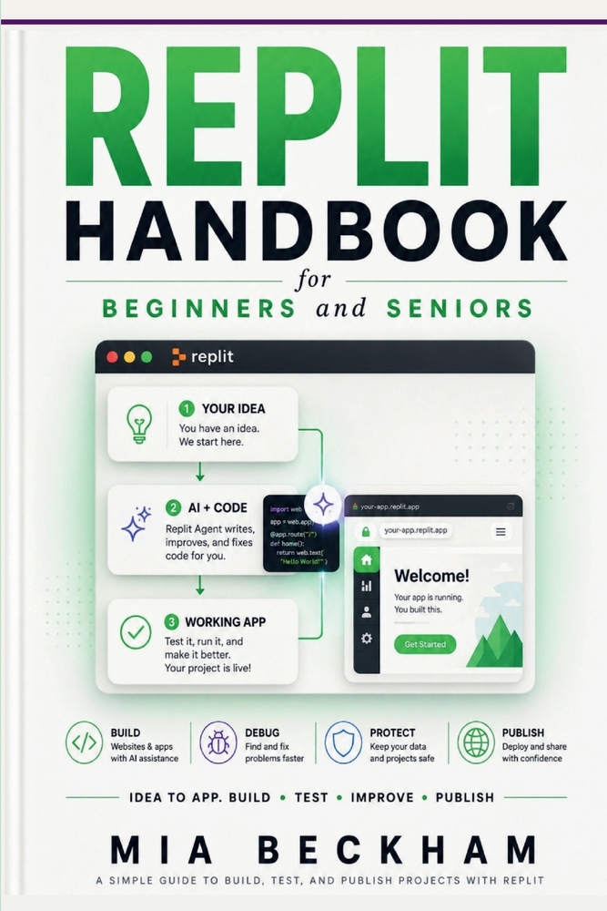 Updated Replit Handbook for Beginners and Seniors: A Simple Guide to Building Websites, Apps, and Software with Artificial Intelligence cover