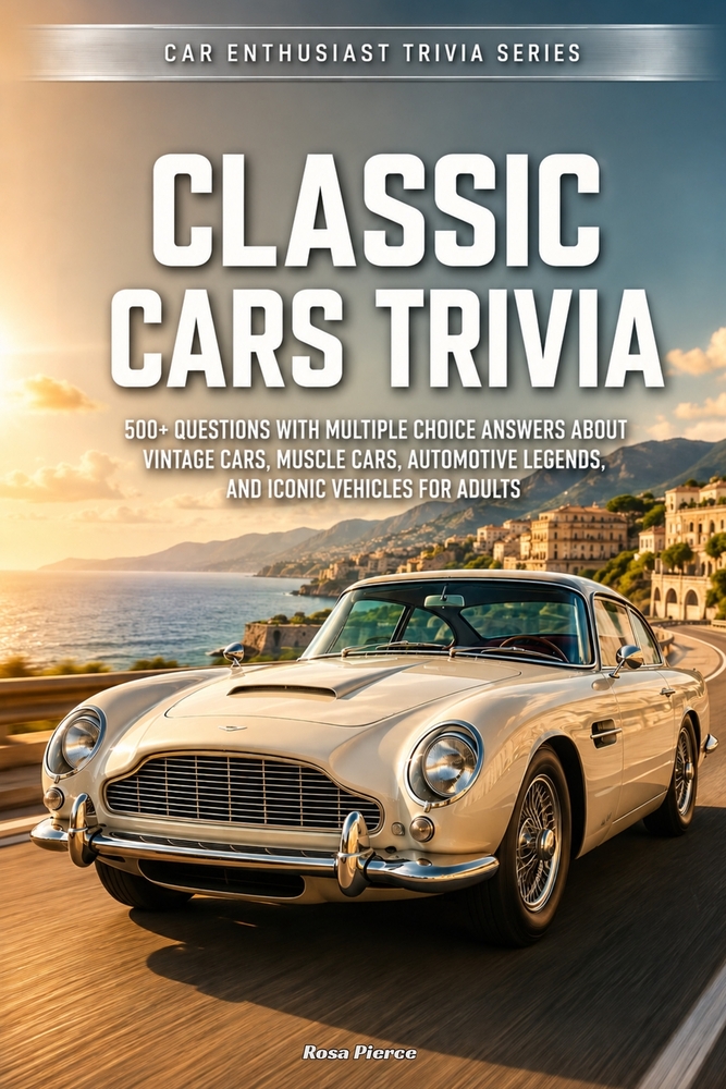Classic Cars Trivia: 500+ Questions with Multiple Choice Answers About Vintage Cars, Muscle Cars, Automotive Legends, and Iconic Vehicles for Adults cover