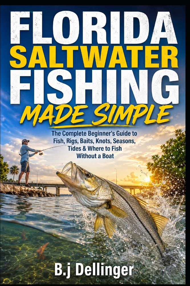 Florida Saltwater Fishing Made Simple: The Complete Beginner's Guide to Fish, Rigs, Baits, Knots, Seasons, Tides & Where to Fish Without a Boat cover