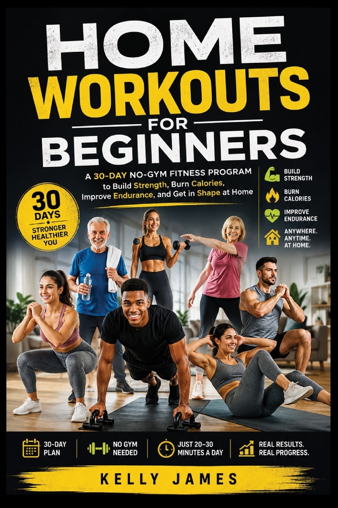Home Workouts for Beginners: A 30-Day No-Gym Fitness Program to Build Strength, Burn Calories, Improve Endurance, and Get in Shape at Home cover