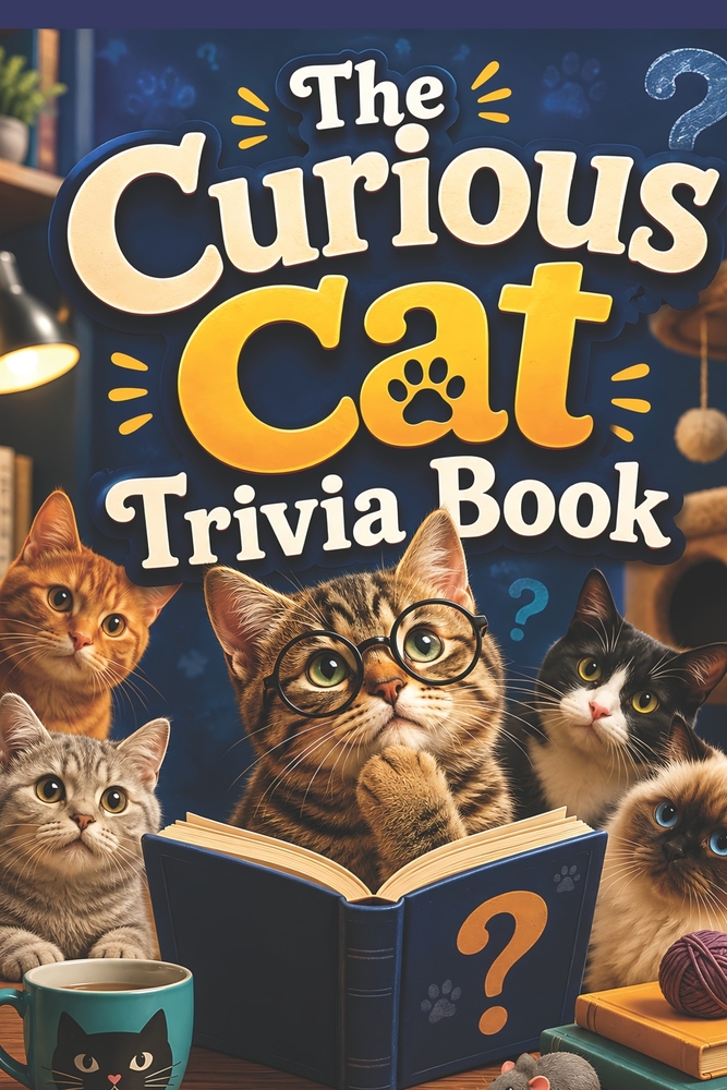 The Curious Cat Trivia Book: The Ultimate Large Print Cat Trivia Book and Feline Facts for Adults & Seniors cover