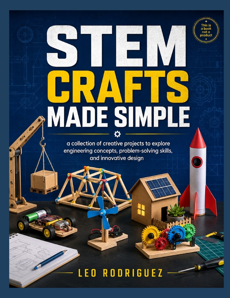 Stem Crafts Made Simple: a collection of creative projects to explore engineering concepts, problem-solving skills, and innovation designs cover