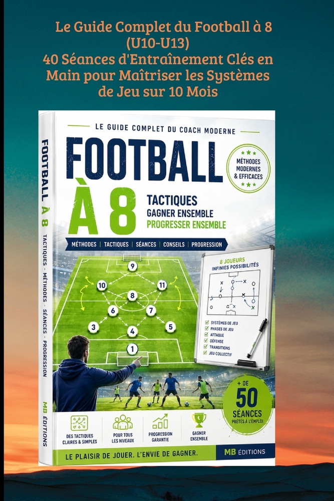 Le Guide Complet du Football à 8 (U10-U13): 40 Séances d'Entraînement Clés en Main pour Maîtriser les Systèmes de Jeu sur 10 Mois cover