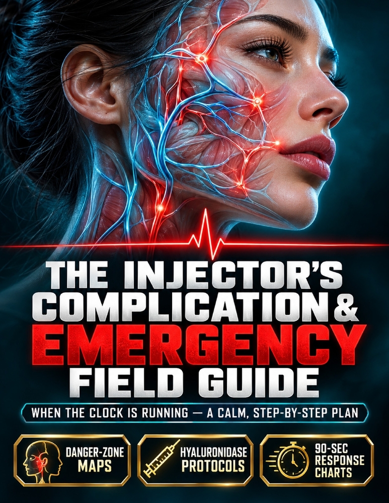 The Injector's Complication & Emergency Field Guide: Vascular Occlusion, Filler Migration & Hyaluronidase Protocols with Facial Danger Zone Maps & Ste cover