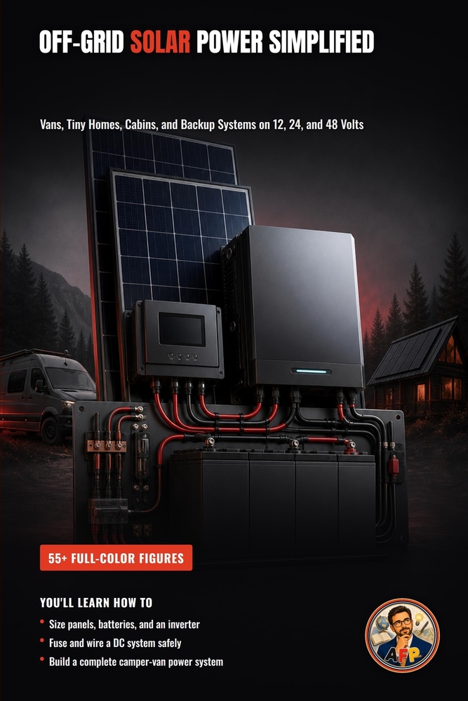 Off-Grid Solar Power Simplified: Vans, Tiny Homes, Cabins, and Backup Systems on 12, 24, and 48 Volts cover