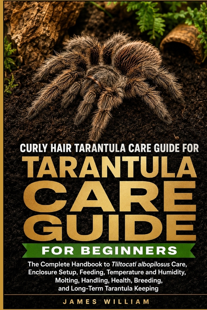 Curly Hair Tarantula Care Guide for Beginners: The Complete Handbook to Tliltocatl albopilosus Care, Enclosure Setup, Feeding, Temperature and Humidit cover