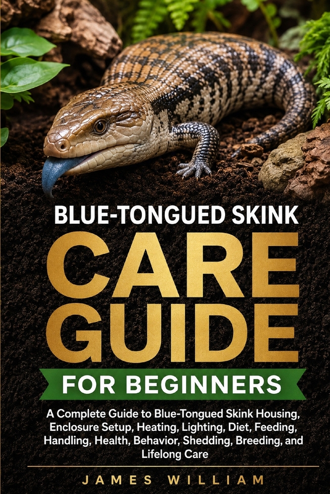 Blue-Tongued Skink Care Guide for Beginners: A Complete Guide to Blue-Tongued Skink Housing, Enclosure Setup, Heating, Lighting, Diet, Feeding, Handli cover
