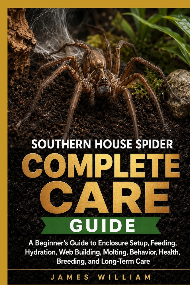 Southern House Spider Complete Care Guide: A Beginner's Guide to Enclosure Setup, Feeding, Hydration, Web Building, Molting, Behavior, Health, Breedin cover