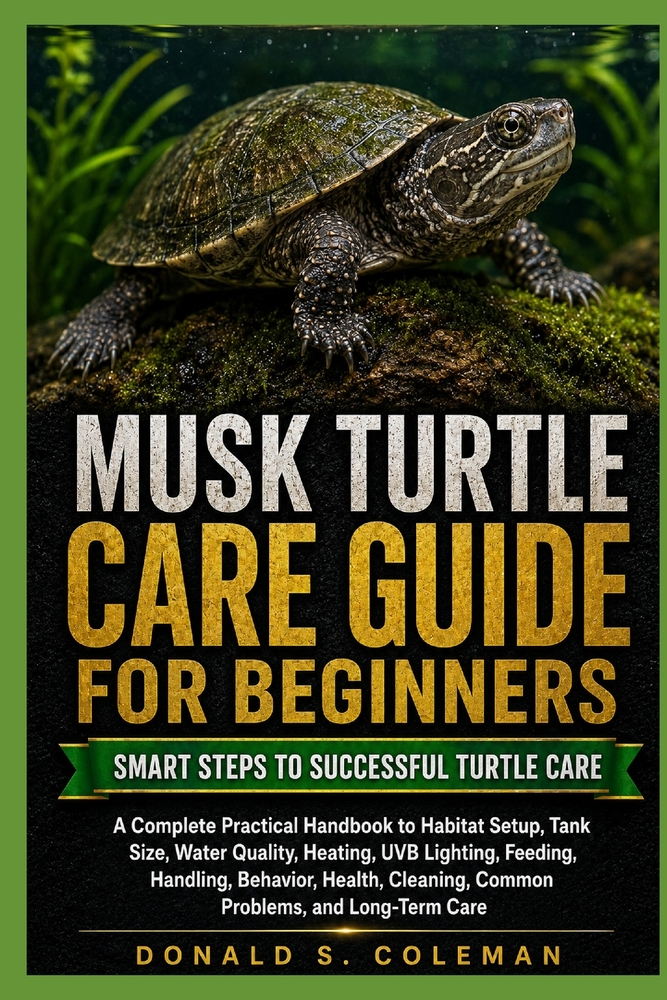 Musk Turtle Care Guide for Beginners: A Complete Practical Handbook to Habitat Setup, Tank Size, Water Quality, Heating, UVB Lighting, Feeding, Handli cover
