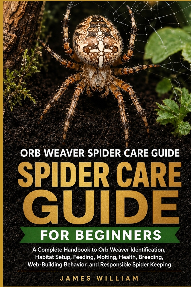 Orb Weaver Spider Care Guide for Beginners: A Complete Handbook to Orb Weaver Identification, Habitat Setup, Feeding, Molting, Health, Breeding, Web-B cover