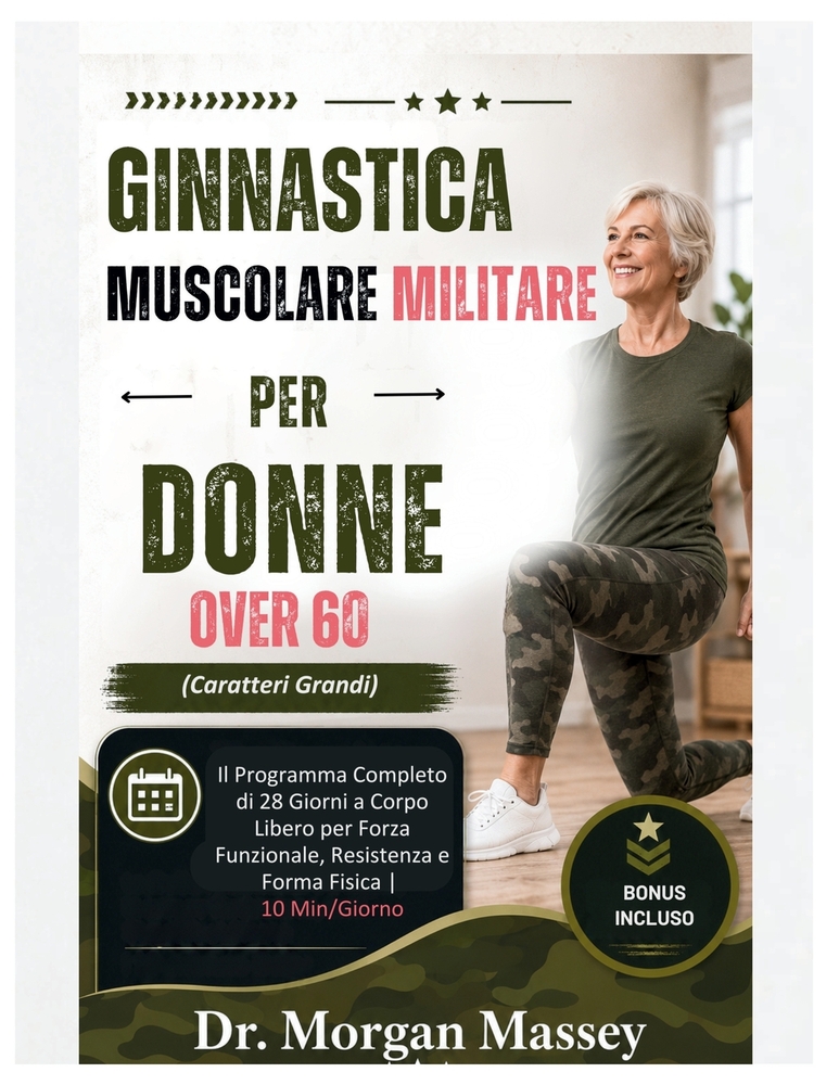 Ginnastica Muscolare Militare Per Donne Over 60 (Caratteri Grandi): Il Programma Completo di 28 Giorni a Corpo Libero per Forza Funzionale, Resistenza cover