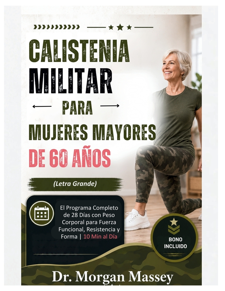 Calistenia Militar Para Mujeres Mayores De 60 Años (Letra Grande): El Programa Completo de 28 Días con Peso Corporal para Fuerza Funcional, Resistenci cover