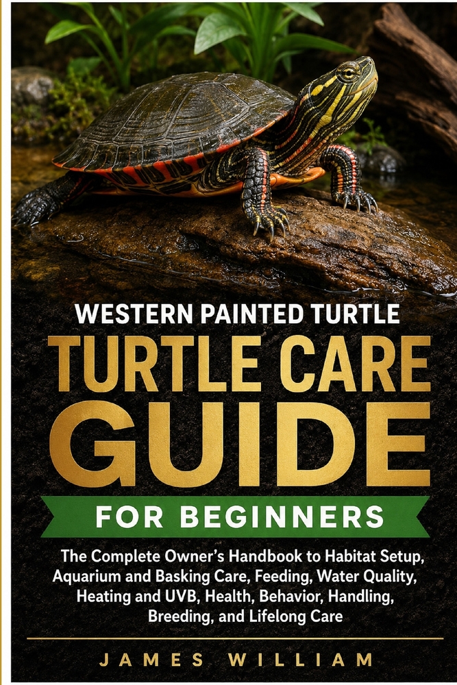 Western Painted Turtle Care Guide for Beginners: The Complete Owner's Handbook to Habitat Setup, Aquarium and Basking Care, Feeding, Water Quality, He cover