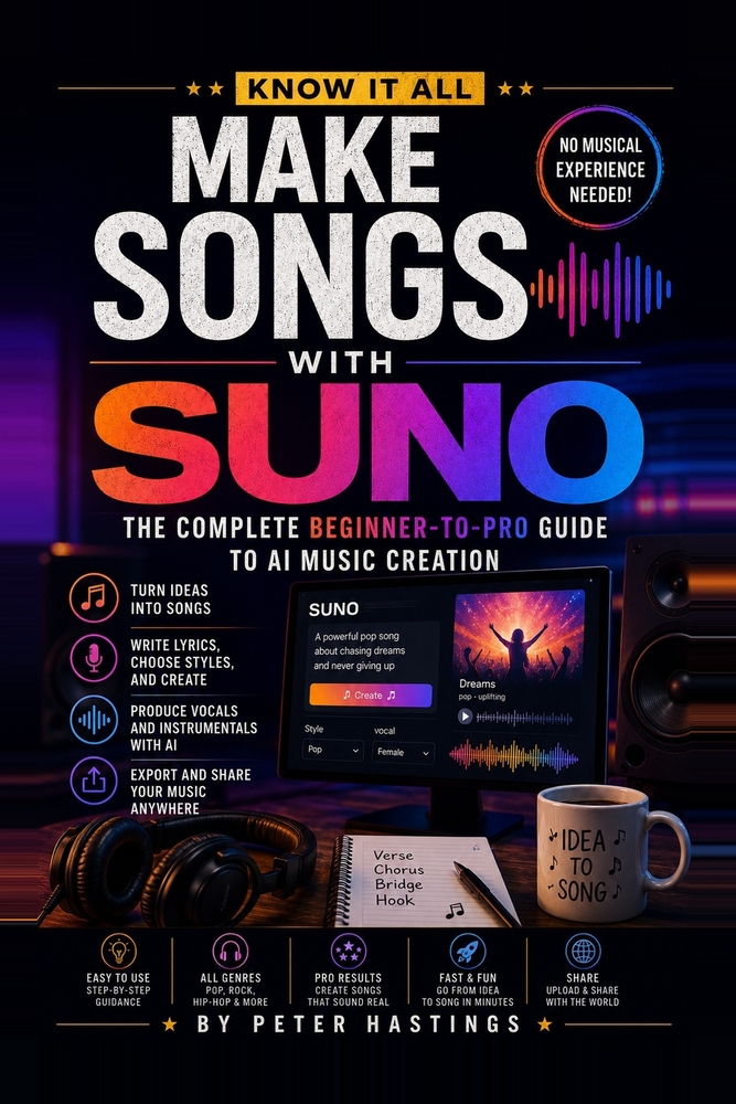 Make Songs W Ith Suno: The Complete Beginner-To-Pro Guide to AI Music Creation cover