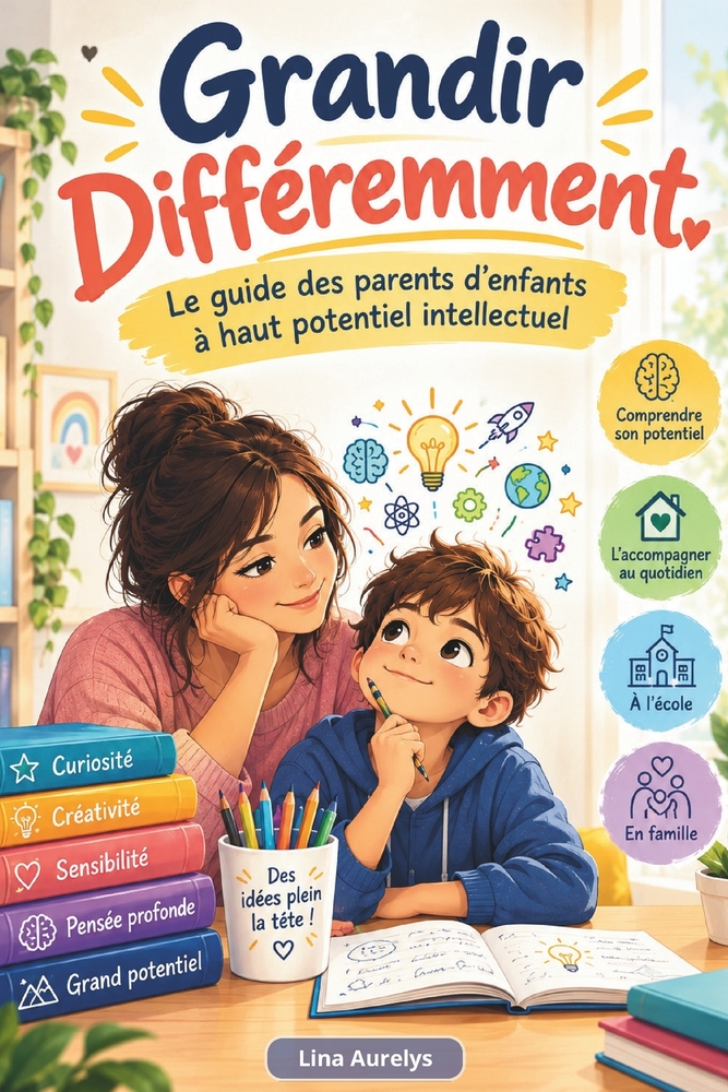 Grandir Différemment: Le guide des parents d'enfants à haut potentiel intellectuel - Comprendre l'enfant à HPI, l'accompagner au quotidien et à l'écol cover