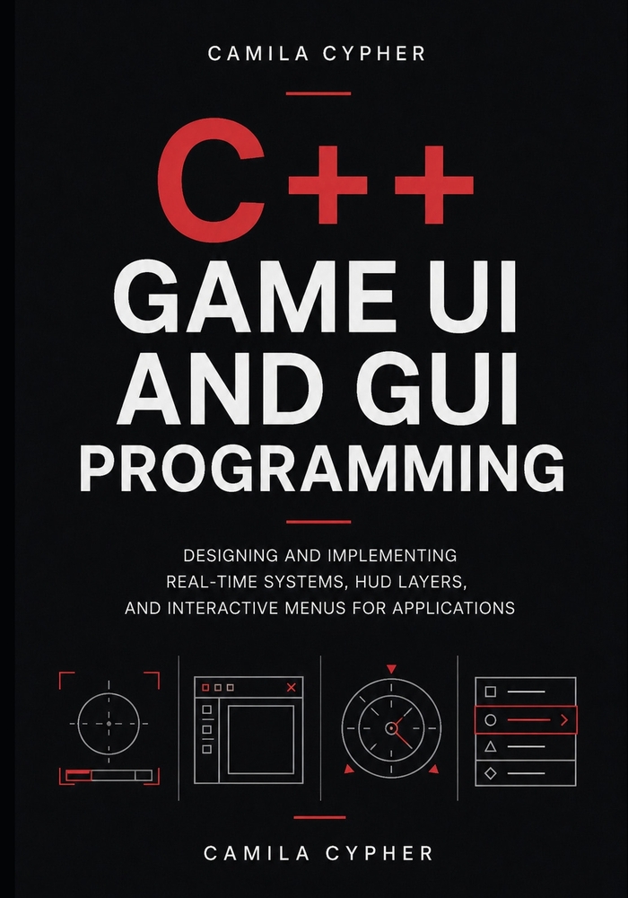 C++ Game UI and GUI Programming: Designing and Implementing Real-Time Systems, HUD Layers, and Interactive Menus for Applications cover