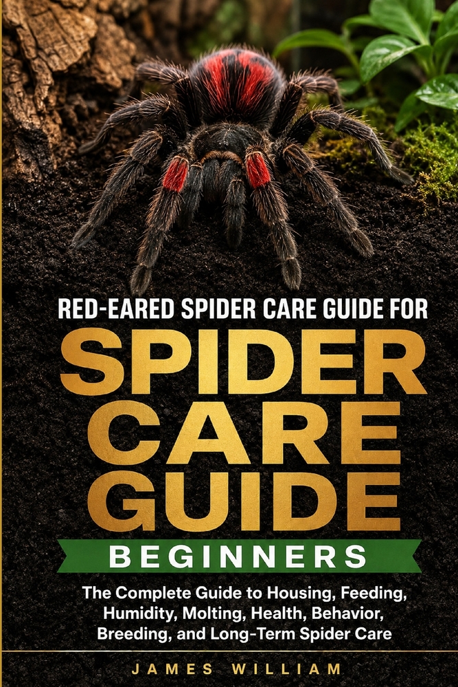 Red-Eared Spider Care Guide for Beginners: The Complete Guide to Housing, Feeding, Humidity, Molting, Health, Behavior, Breeding, and Long-Term Spider cover