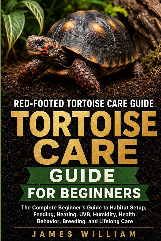 Red-Footed Tortoise Care Guide: The Complete Beginner's Guide to Habitat Setup, Feeding, Heating, UVB, Humidity, Health, Behavior, Breeding, and Lifel cover