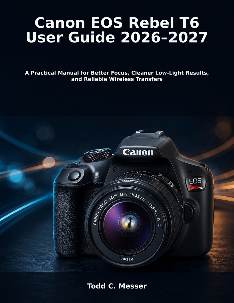 Canon EOS Rebel T6 User Guide 2026-2027: A Practical Manual for Better Focus, Cleaner Low-Light Results, and Reliable Wireless Transfers cover