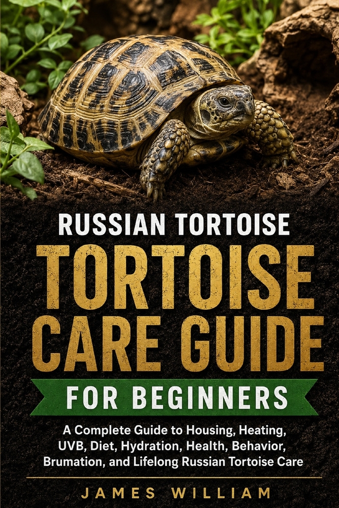Russian Tortoise Care Guide for Beginners: A Complete Guide to Housing, Heating, UVB, Diet, Hydration, Health, Behavior, Brumation, and Lifelong Russi cover