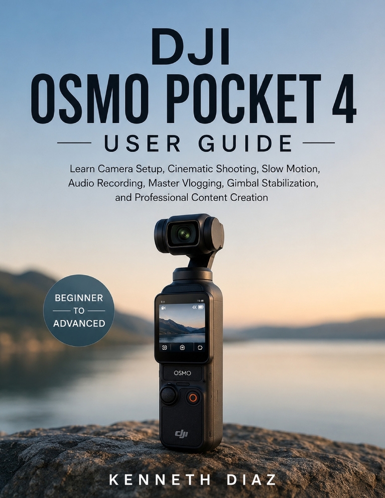 Dji Osmo Pocket 4 User Guide: Learn Camera Setup, Cinematic Shooting, Slow Motion, Audio Recording, Master Vlogging, Gimbal Stabilization, and Profess cover