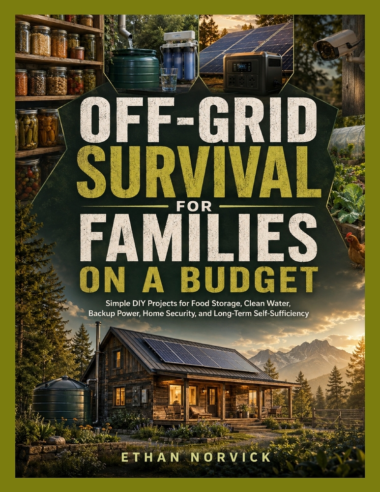 Off-Grid Survival for Families on a Budget: Simple DIY Projects for Food Storage, Clean Water, Backup Power, Home Security, and Long-Term Self-Suffici cover