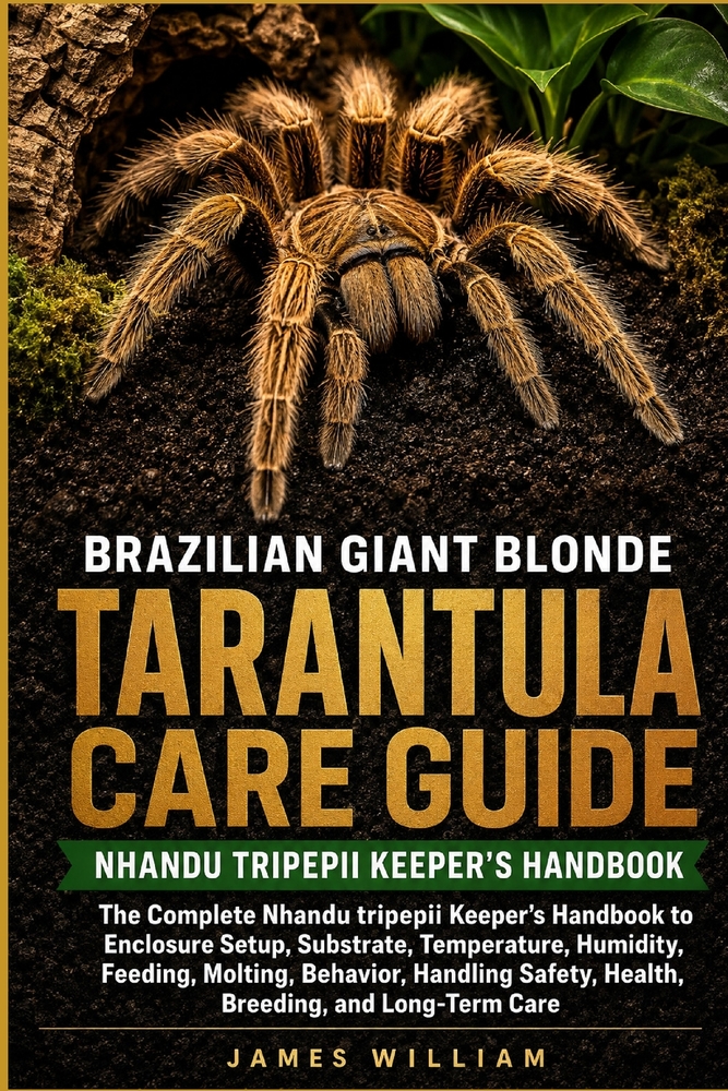 Brazilian Giant Blonde Tarantula Care Guide: The Complete Nhandu tripepii Keeper's Handbook to Enclosure Setup, Substrate, Temperature, Humidity, Feed cover