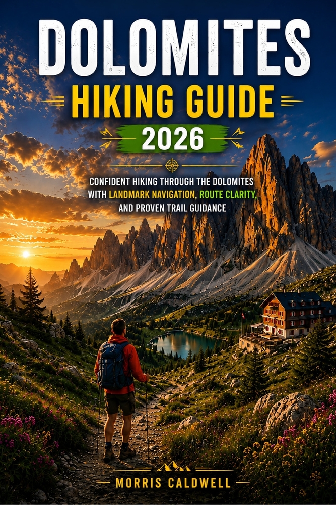 Dolomites Hiking Guide 2026: "Confident Hiking Through the Dolomites with Landmark Navigation, Route Clarity, and Proven Trail Guidance" cover