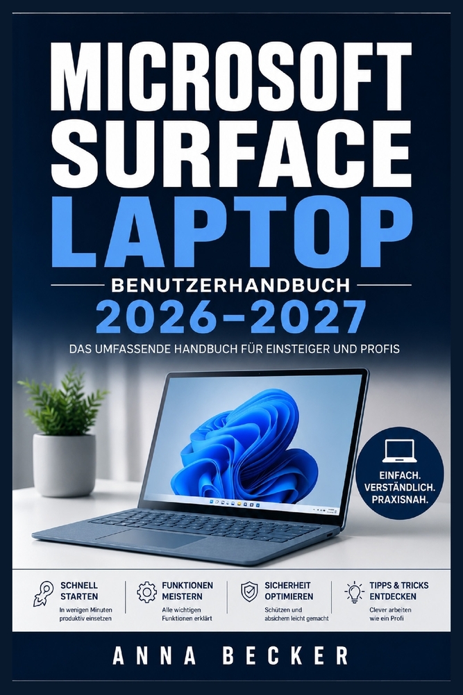 Microsoft Surface Laptop Benutzerhandbuch 2026-2027: Unabhängiger Praxisbegleiter für Ersteinrichtung, Datenschutz, effizientes Arbeiten, Akkulaufzeit cover